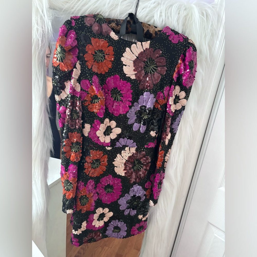 Floral sequin dress the population. Size xs. Worn once